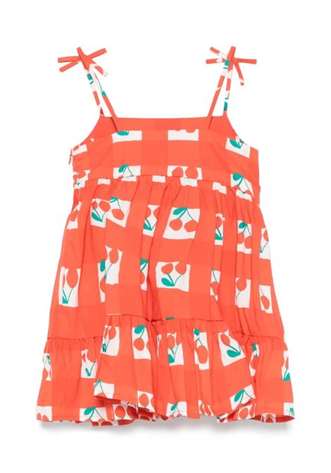 Vestito Smanicato Rosso a Quadri Con Ciliegie STELLA MCCARTNEY KIDS | TW1E92-Z2551421MC